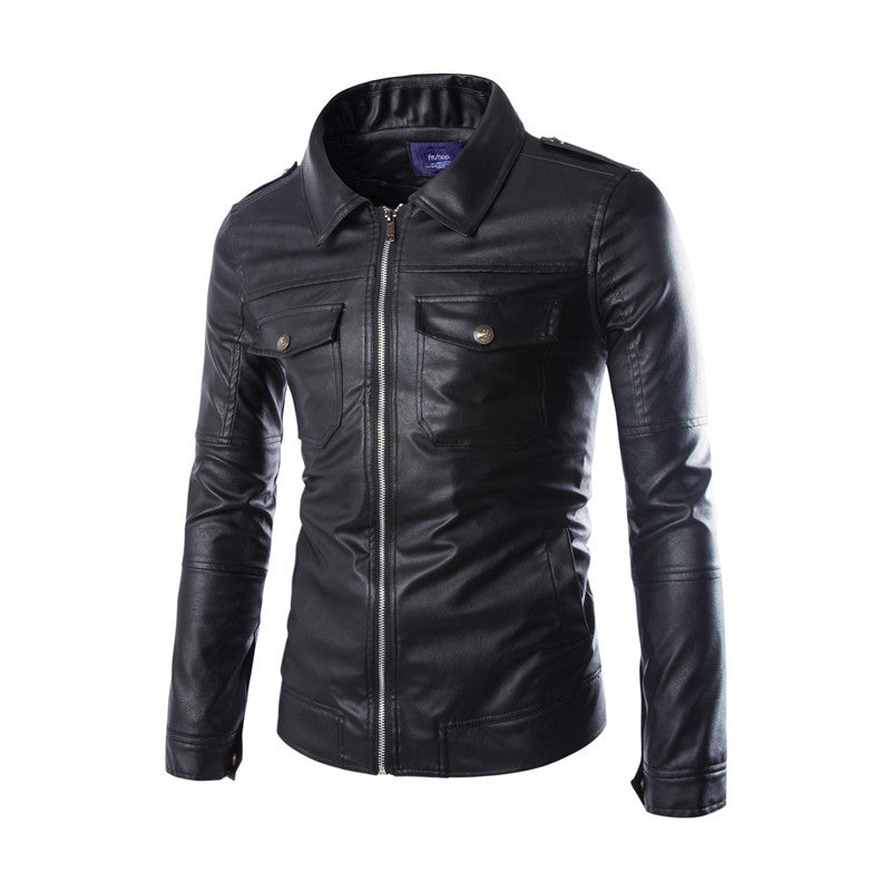 Premium leather jacket for men's activewear