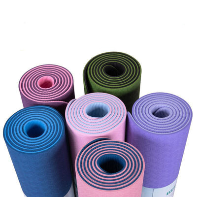 Eco-friendly yoga mat with guide lines for proper posture