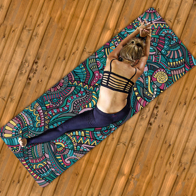Non-slip rubber yoga mat for home and studio workouts