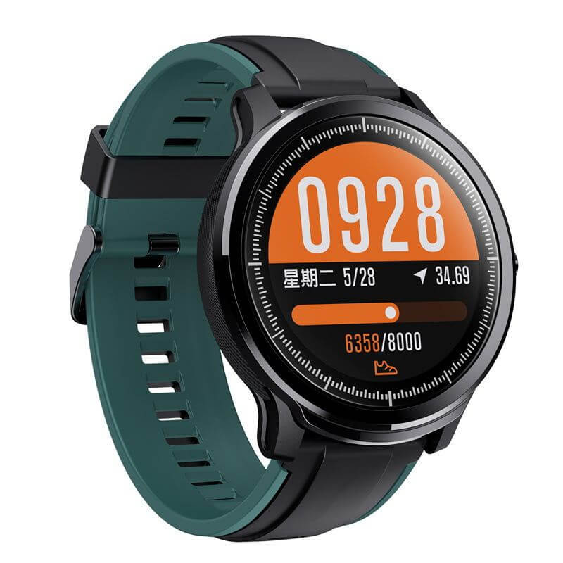 Newest SN80 smart watch with 1.3 inches touch screen, colorful silicone band, and fitness tracking features.
