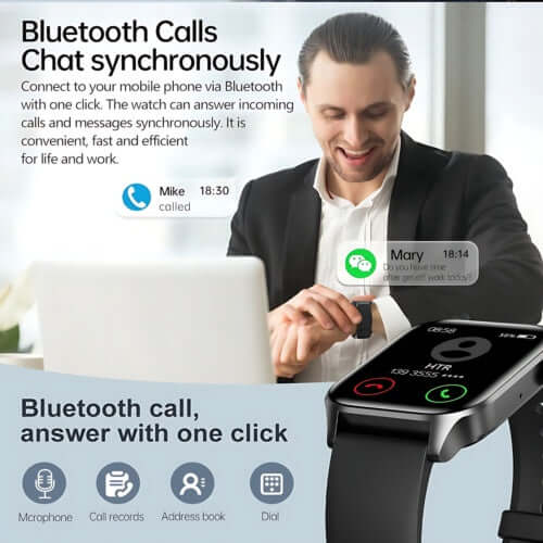 Waterproof fitness tracker smart watch for Android users