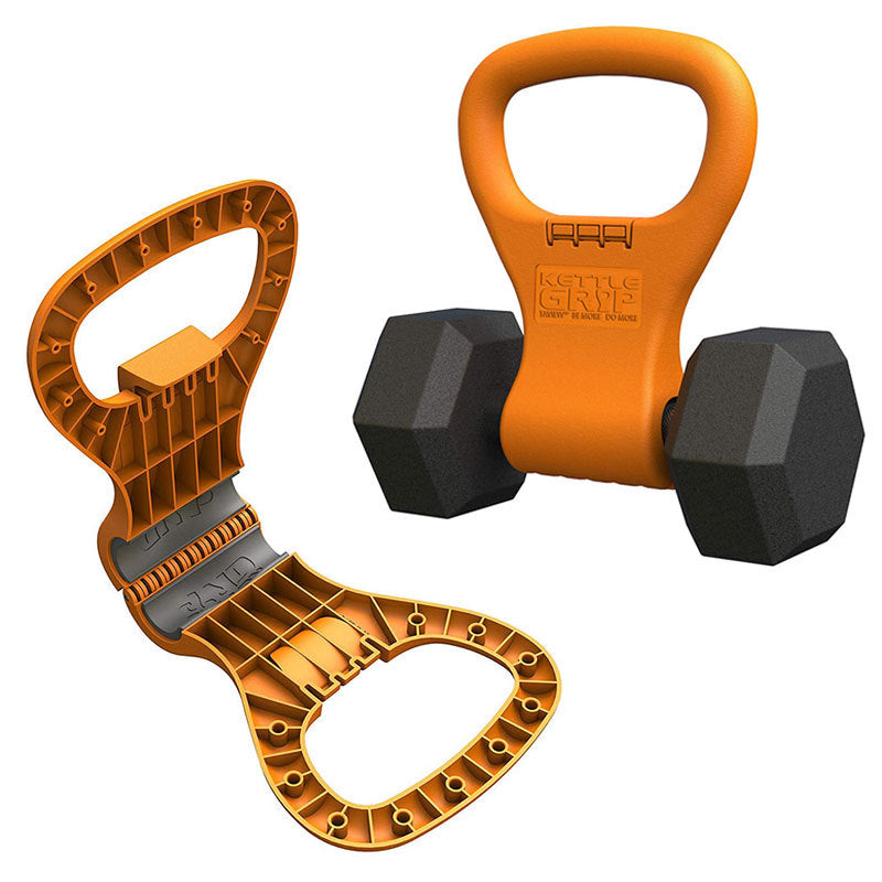 Gym rack with multiple dumbbells featuring attached clip boosters
