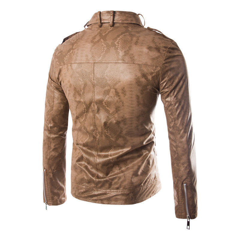 Classic leather coat for men’s athletic style
