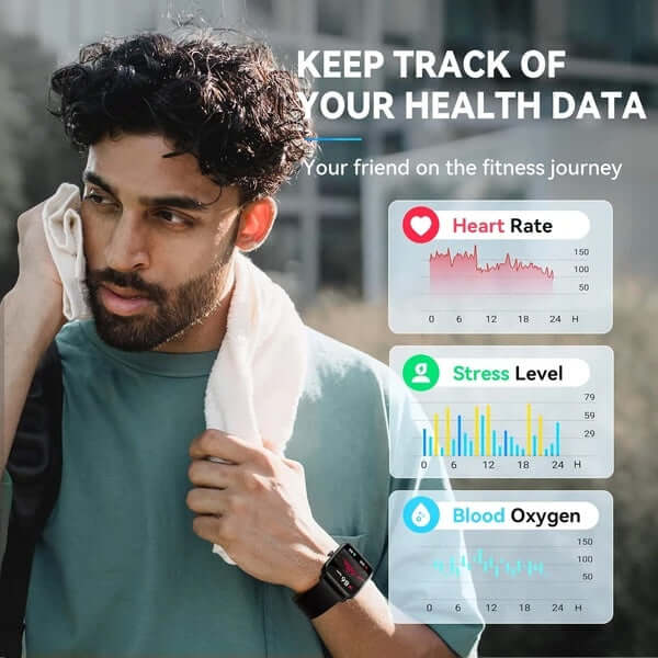 Multi-sport smartwatch for men with heart rate and sleep monitor