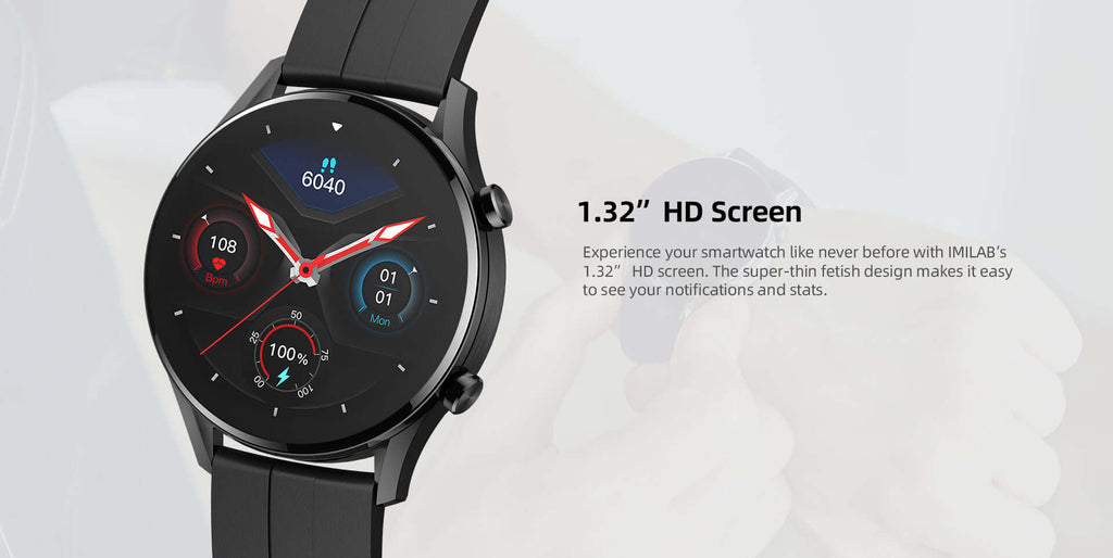 Smart fitness watch IMILAB W12 black for Android and iOS users