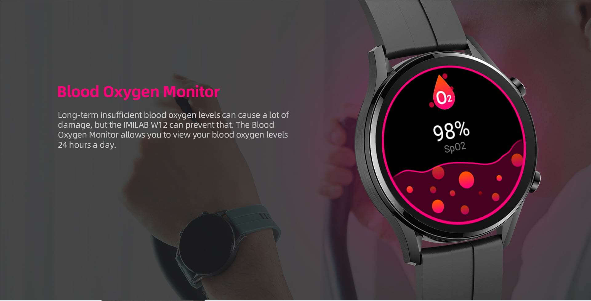 IMILAB W12 smart watch for men and women in black
