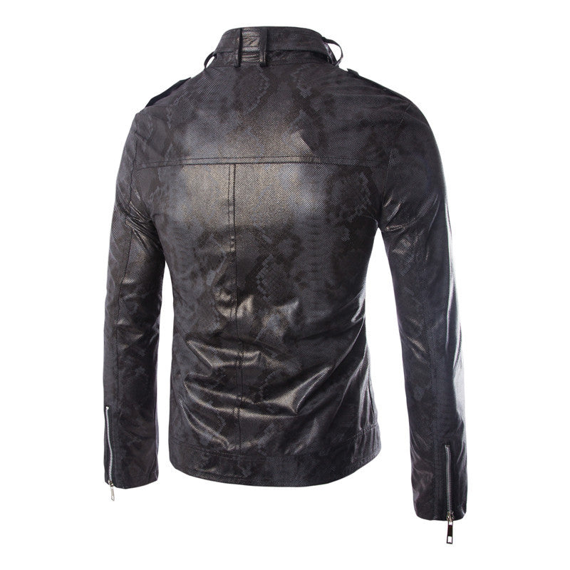 Durable men's leather sports jacket