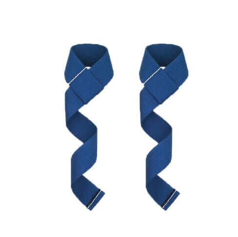 Blue 2pcs gym lifting straps for weightlifting and support during exercises, made from high-quality cotton.