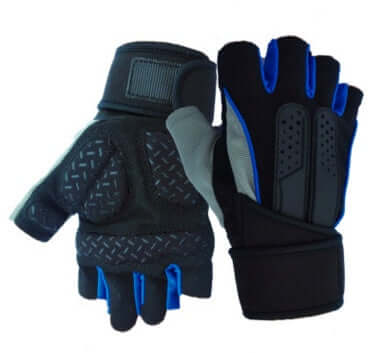 Unisex tactical weight lifting gym gloves featuring palm protection, cushioned foam pad, and adjustable wrist strap.